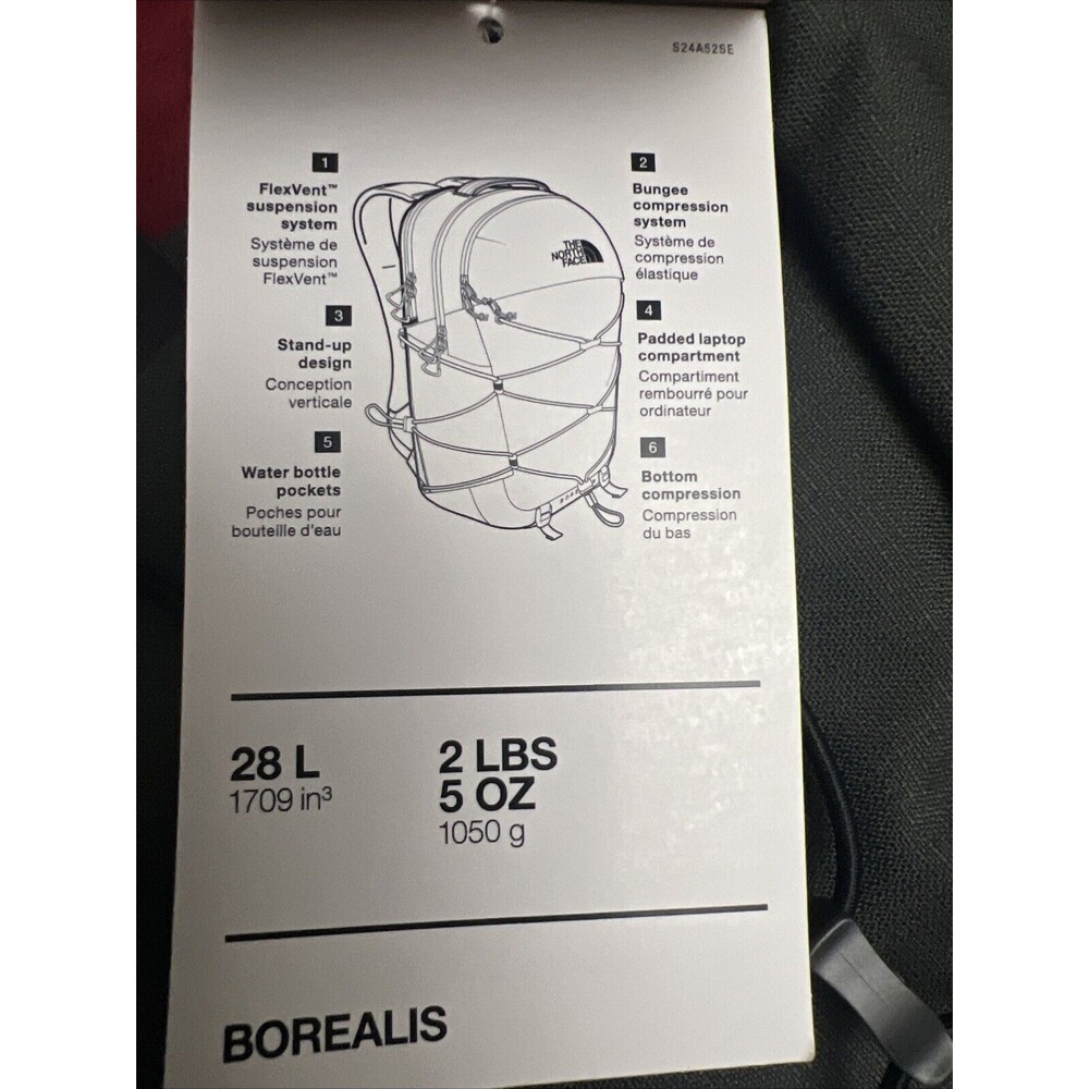 The North Face Borealis Laptop Backpack Asphalt Grey Light Heather/TNF Black New - Picture 6 of 8